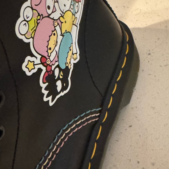 Dr. Martens Black Combat Boots with Pink Eyelets - Picture 10 of 14